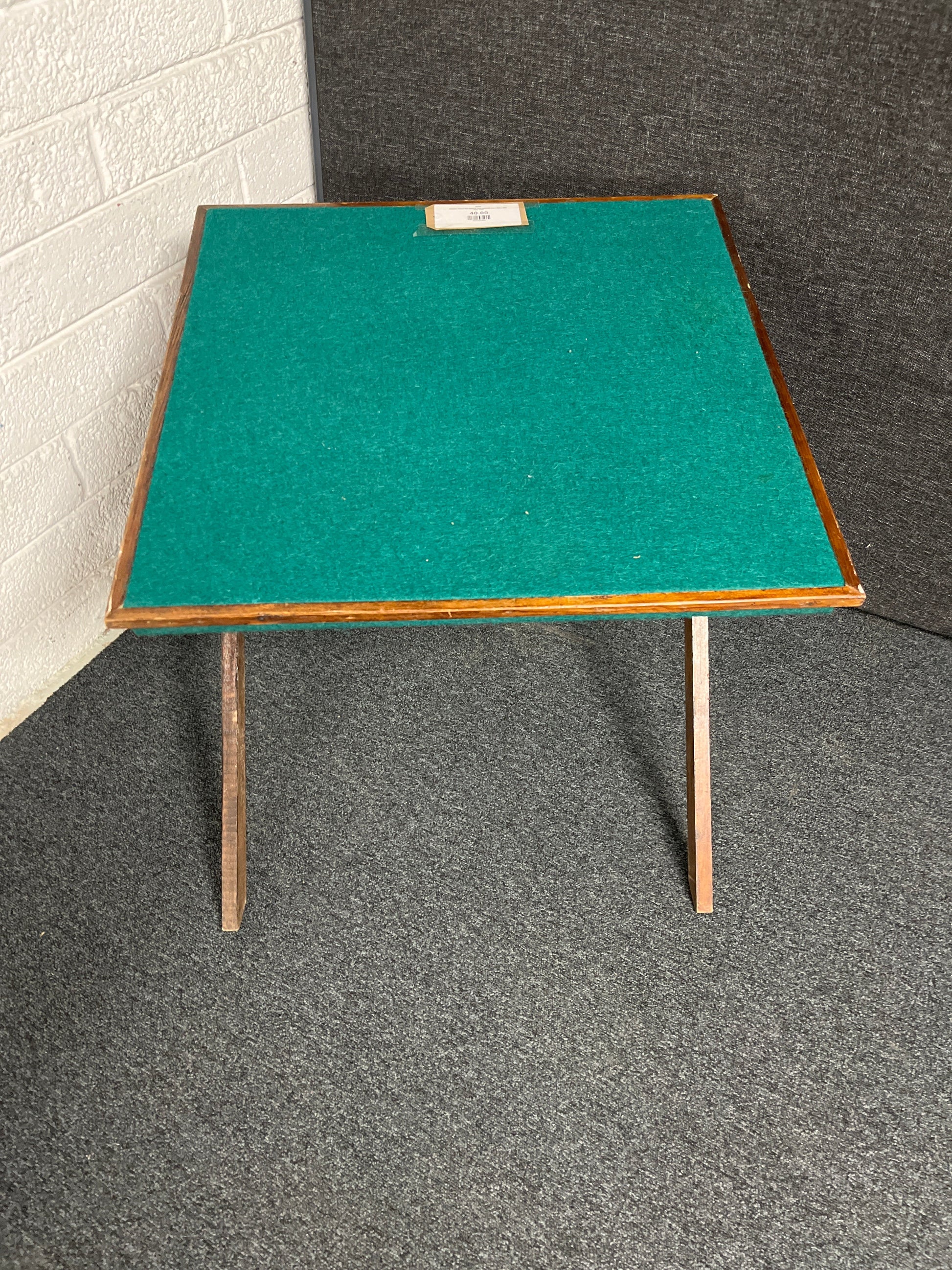 Square Green felt folding card table(W x L -  630 x 630 mm) 1225