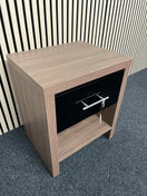 Switch Black gloss and oak laminate 1 drawer bedside locker 3 image