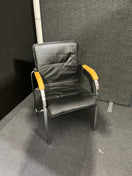 Switch Black leatherette chrome framed stacking chair with wooden arms  1425 2 image