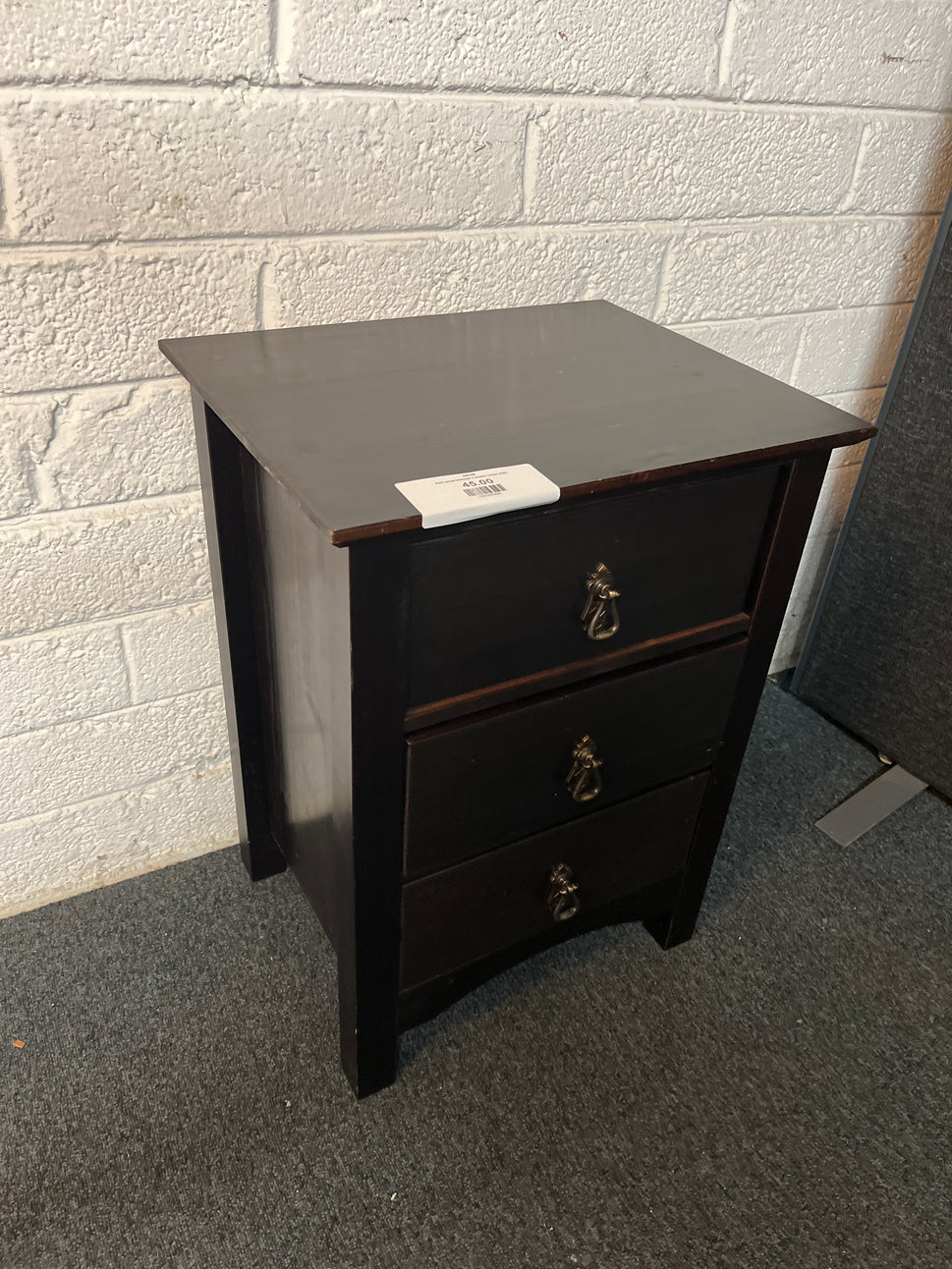Dark wood laminate 3 drawer locker 2225