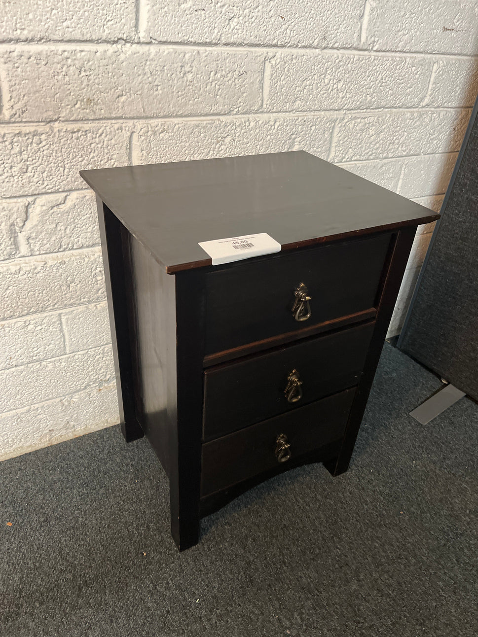 Dark wood laminate 3 drawer locker 2225