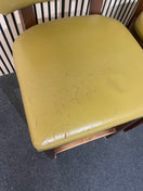 Green high back breakfast bar stool with walnut frame (SET OF 2)  44614