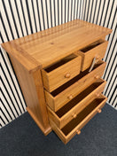 Natural pine 3+2 chest of drawers solid wood 80Wx40Dx90H  44485