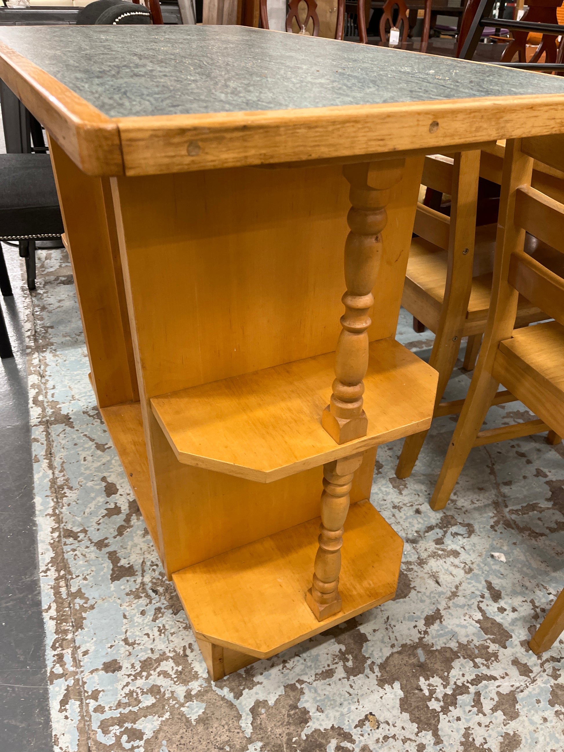 Kitchen island unit with green formica top  2125