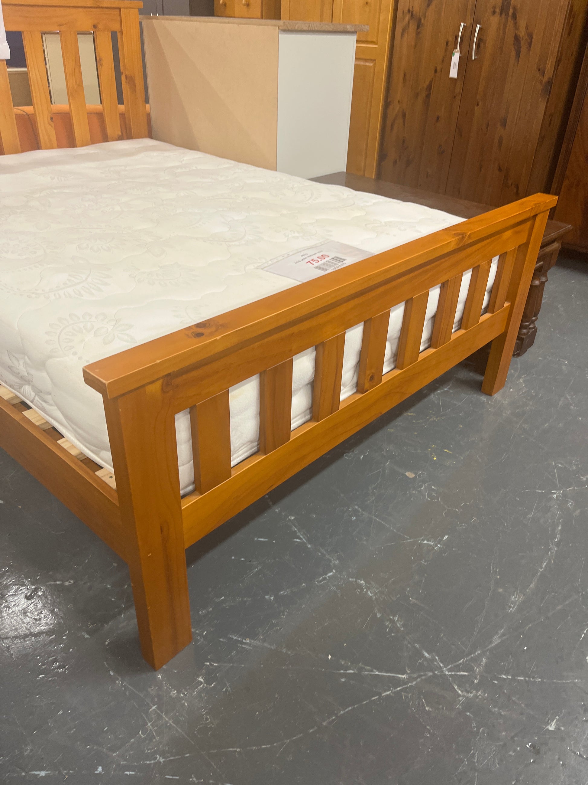 Pine slatted back 4Ft 6 double bed frame  2325