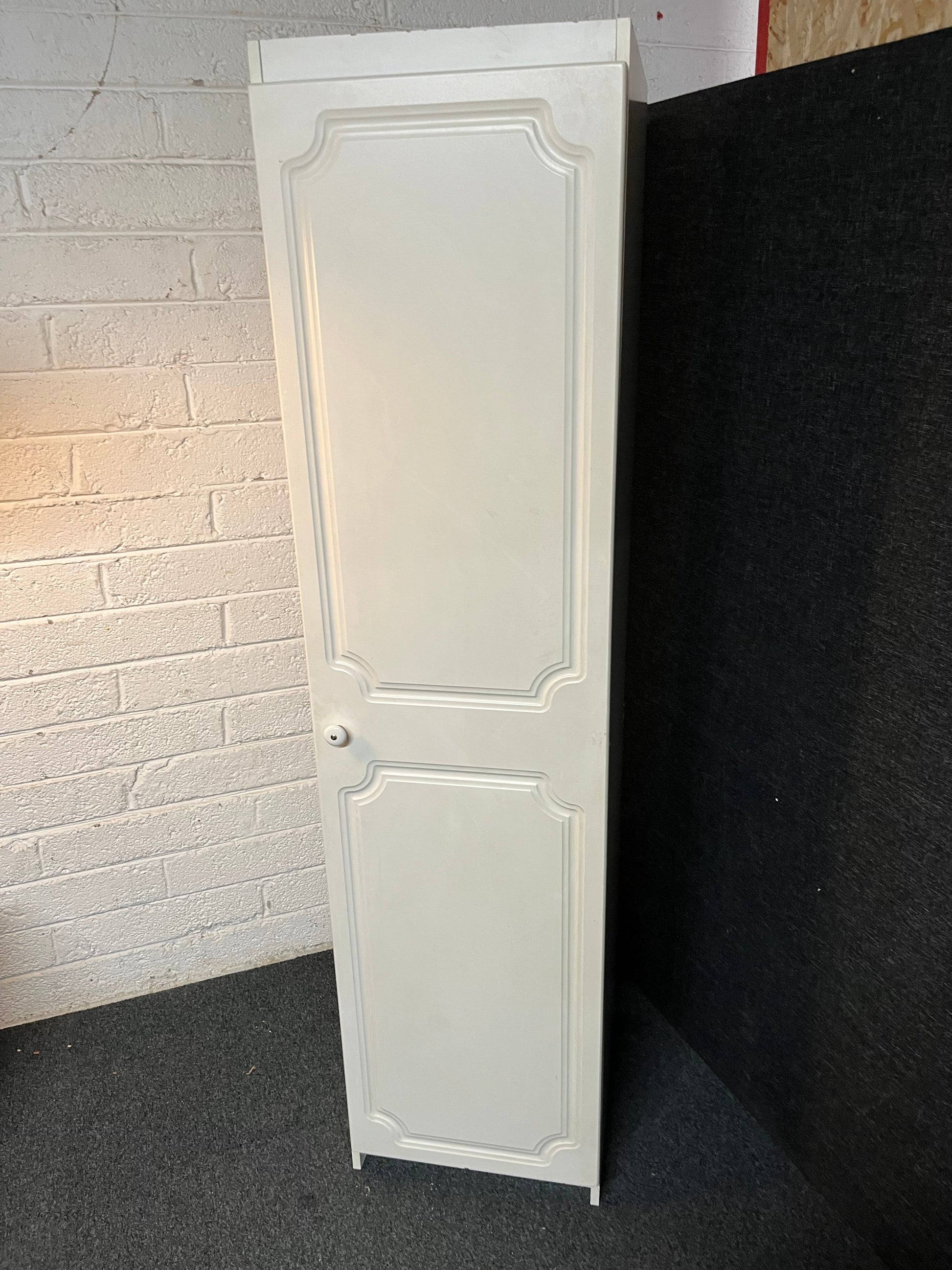 Tall single white laminate wardrobe 2225
