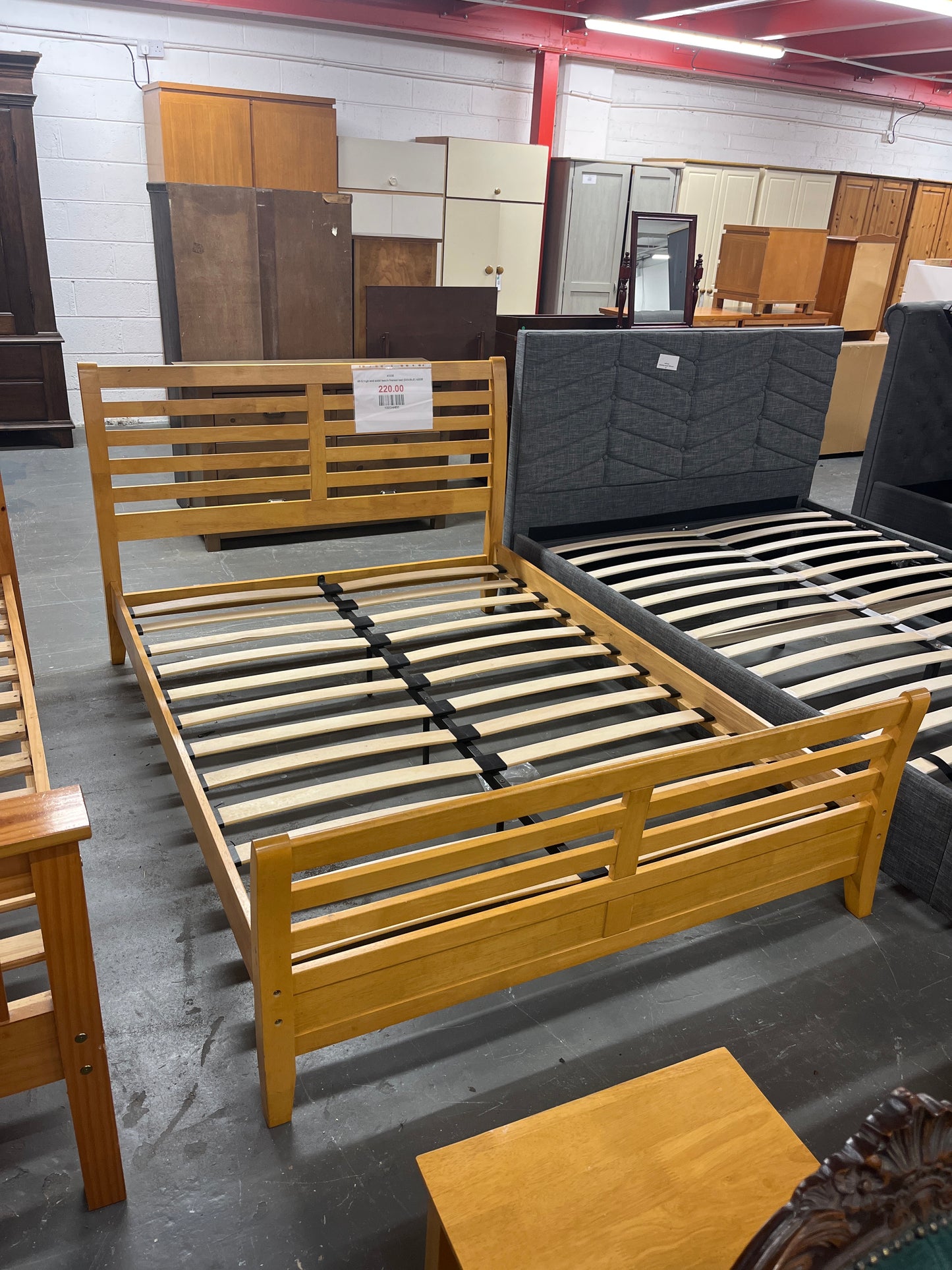 4ft 6 high end solid beech framed bed (DOUBLE) 43338