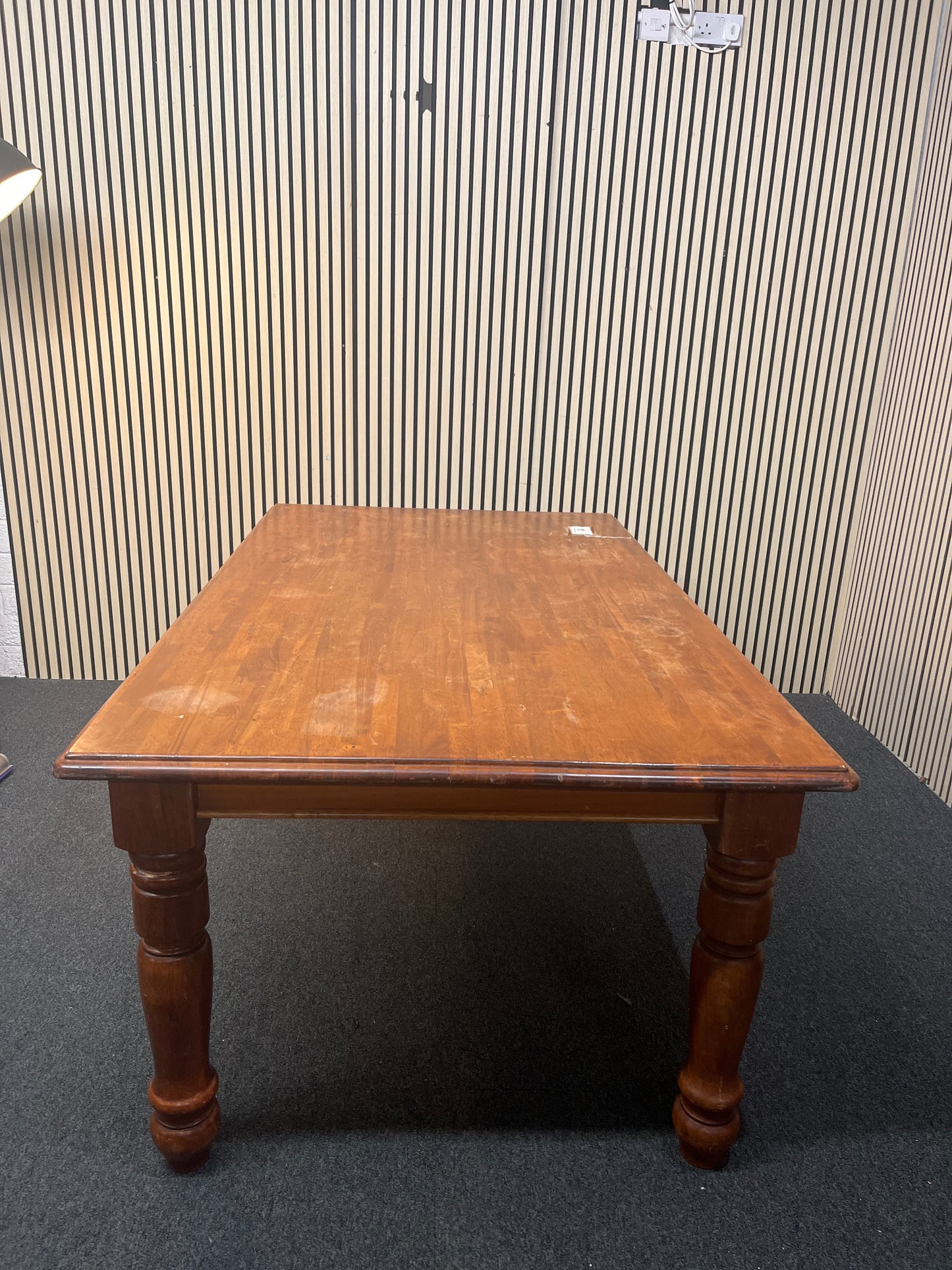 Hardwood dark stained large kitchen table (L 107 x W 184 cm)