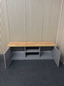 Switch Oak and grey laminate Long 2 door tv unit  3325 3 image