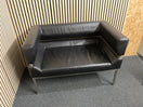 Switch Compact black faux leather 2 seater sofa with metal legs  44144 2 image