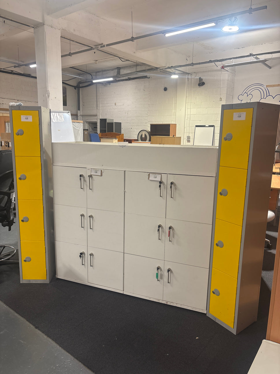 Solid White 6 Door Personal Locker With Keys