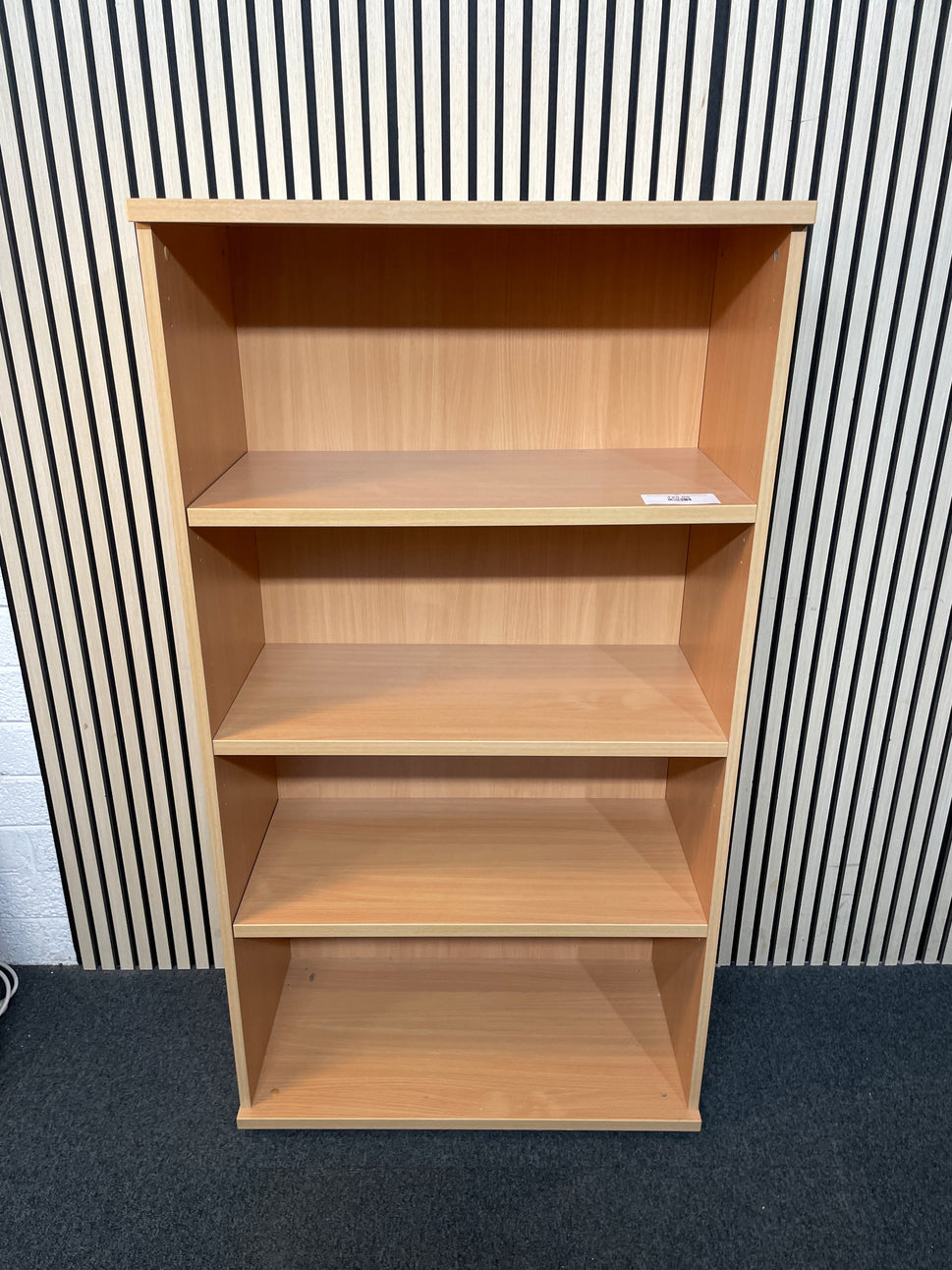 Beech laminate medium open bookcase 80Wx42Dx150H