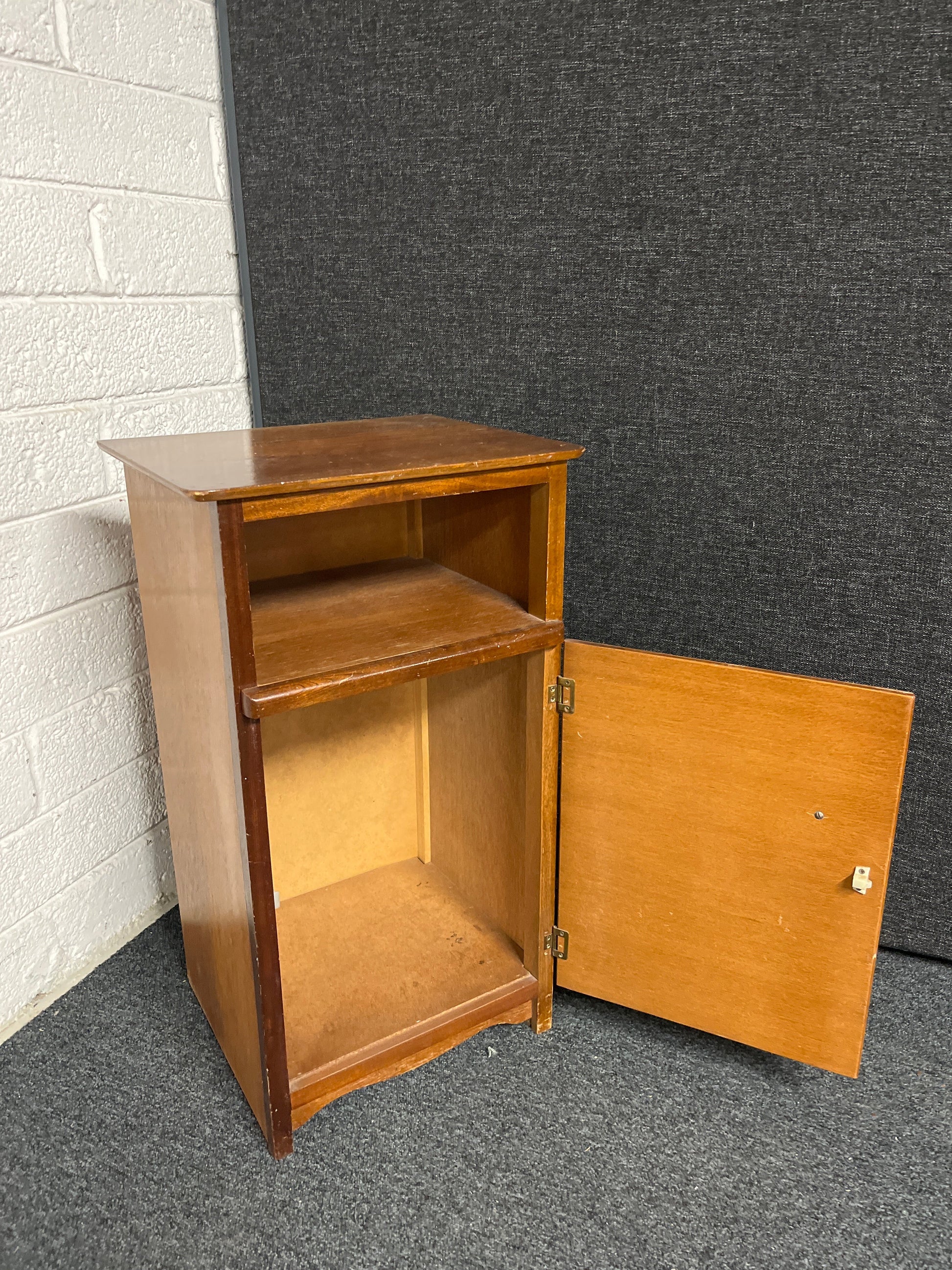 Teak 1 shelf 1 drawer bedside locker  1225