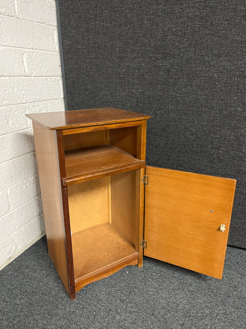 Teak 1 shelf 1 drawer bedside locker  1225