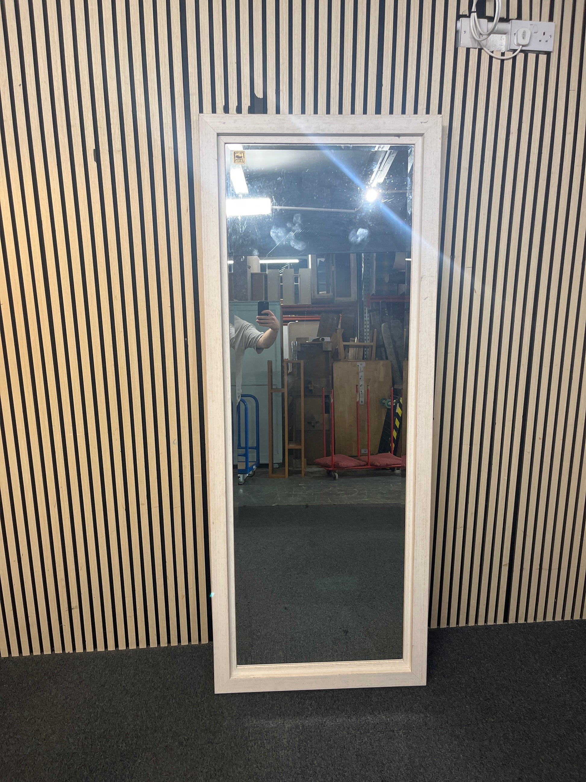 Full length mirror (193 x 75 cm) cream border  44199
