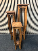 Switch Baly solid mexican pine nest of 3 no. tall plant tables (Heights 107, 91, 71 cm) 43421 2 image