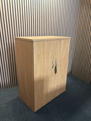Switch Universal 2 door storage unit in oak laminate with 2 no. internal shelves and key 1090Hx470Dx800W 2 image