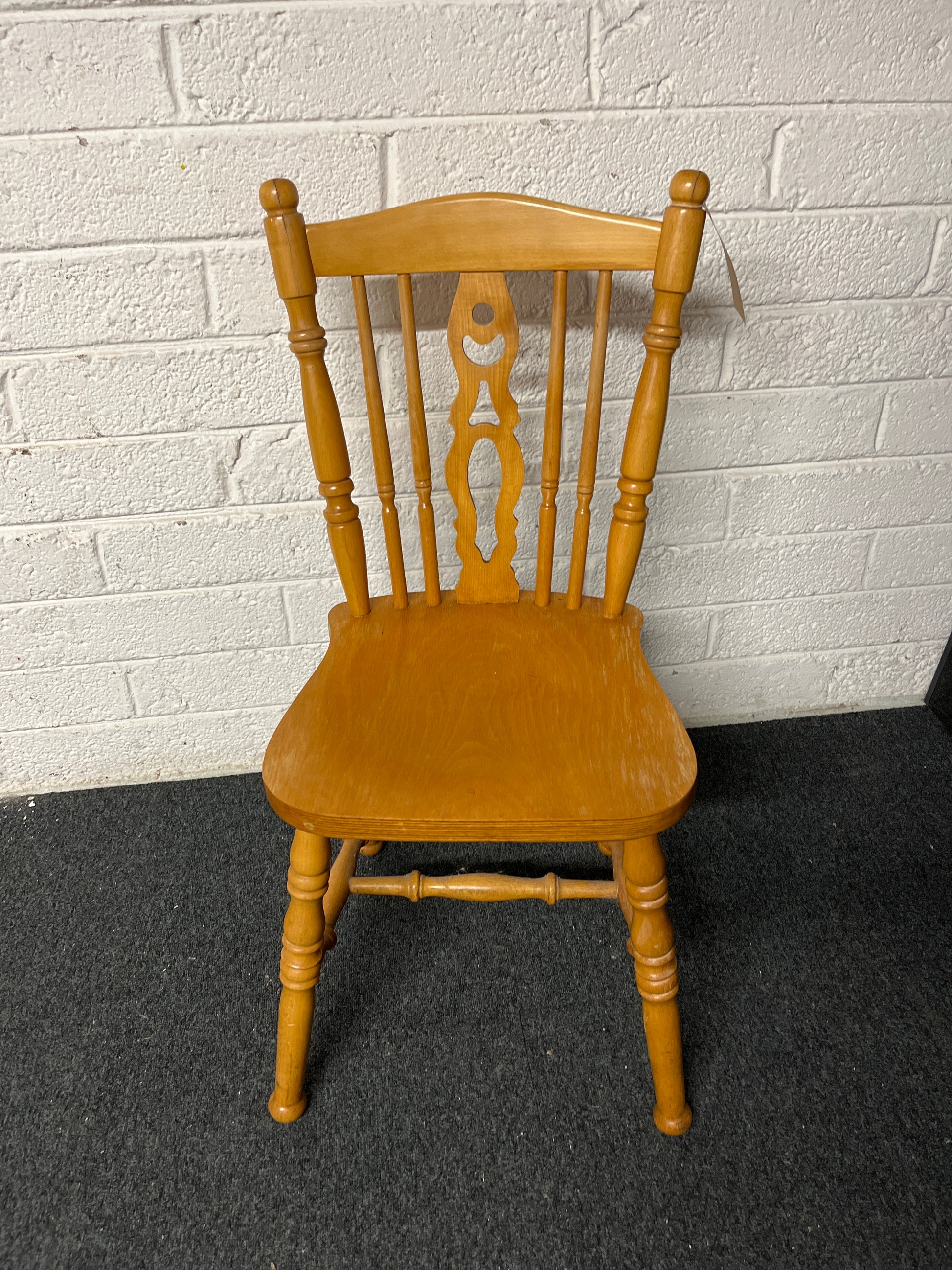 Rubberwood heart back solid wood kitchen chair  1225