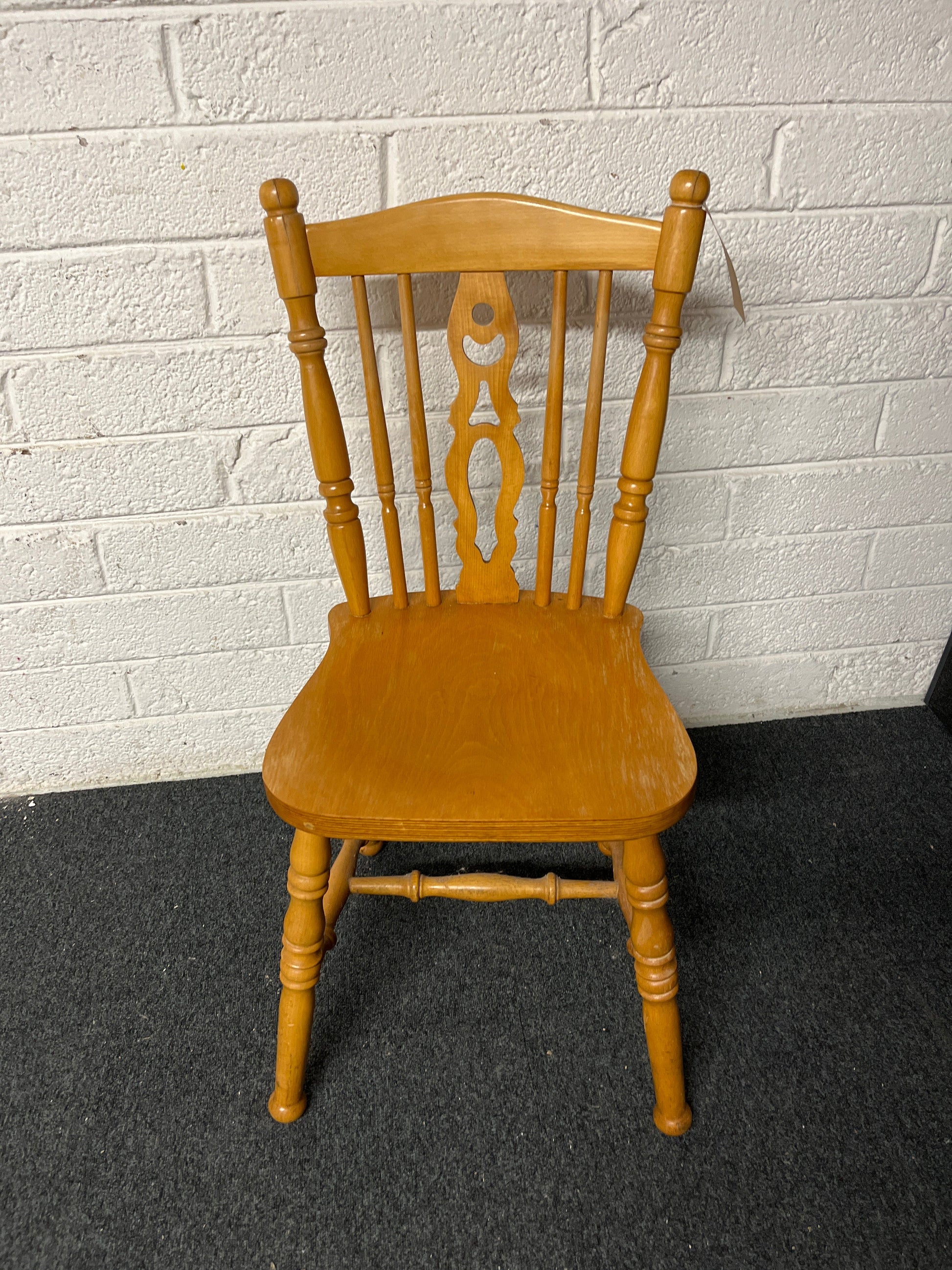 Rubberwood heart back solid wood kitchen chair  1225