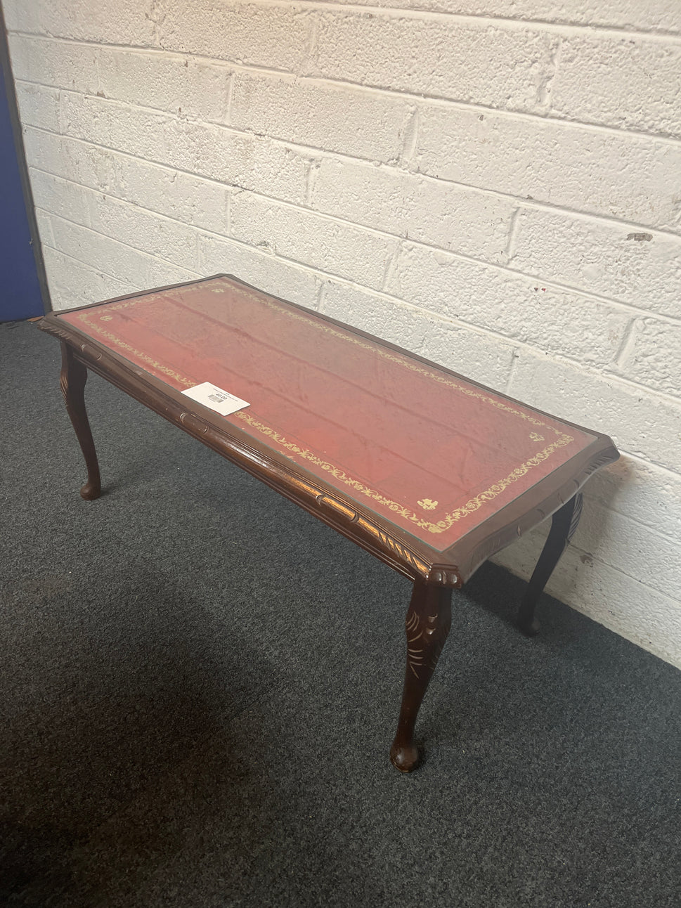 Mahogany coffee table with glass top  1325