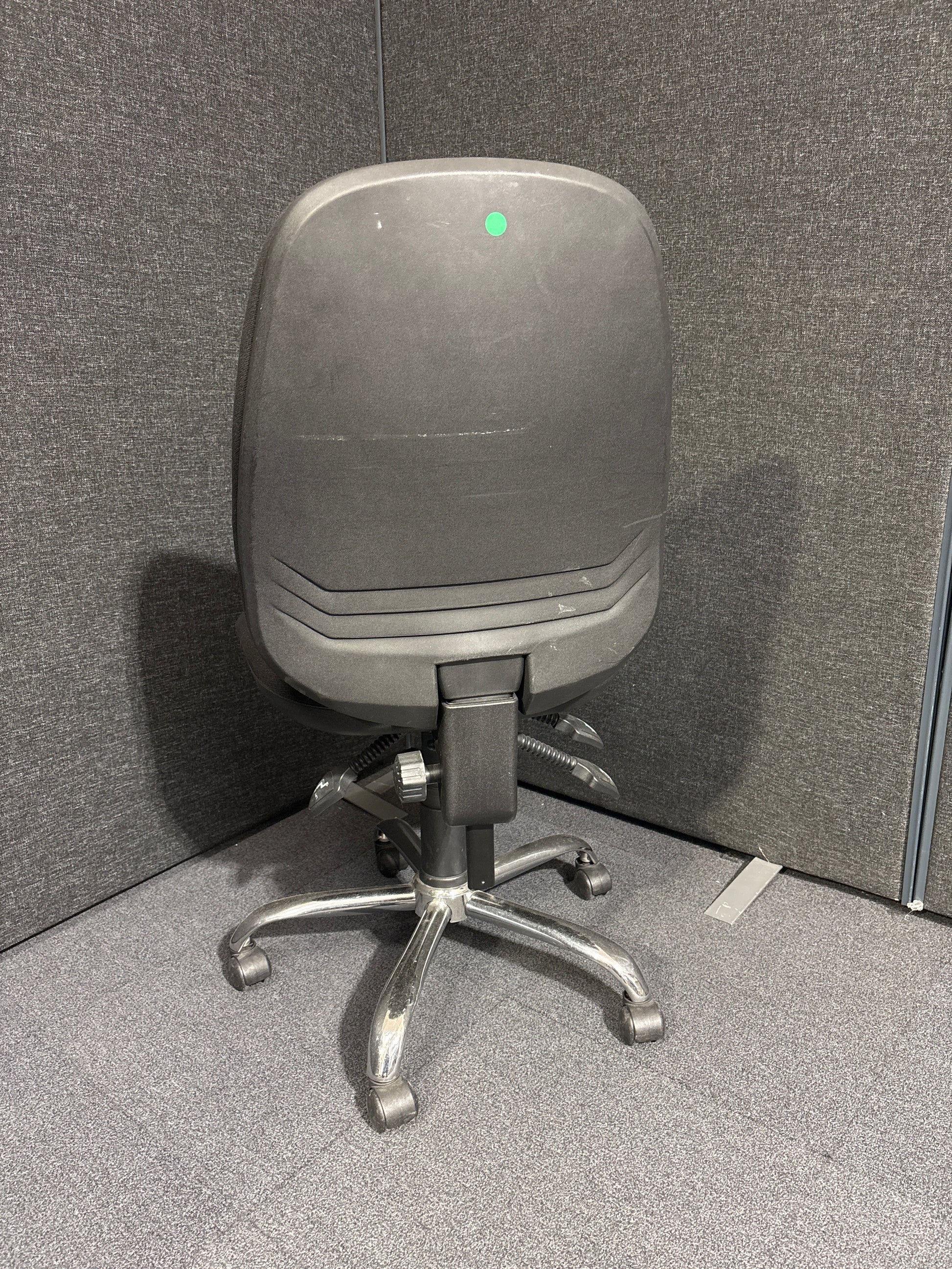 Second Hand Black fabric 2 lever swivel chair- no arms