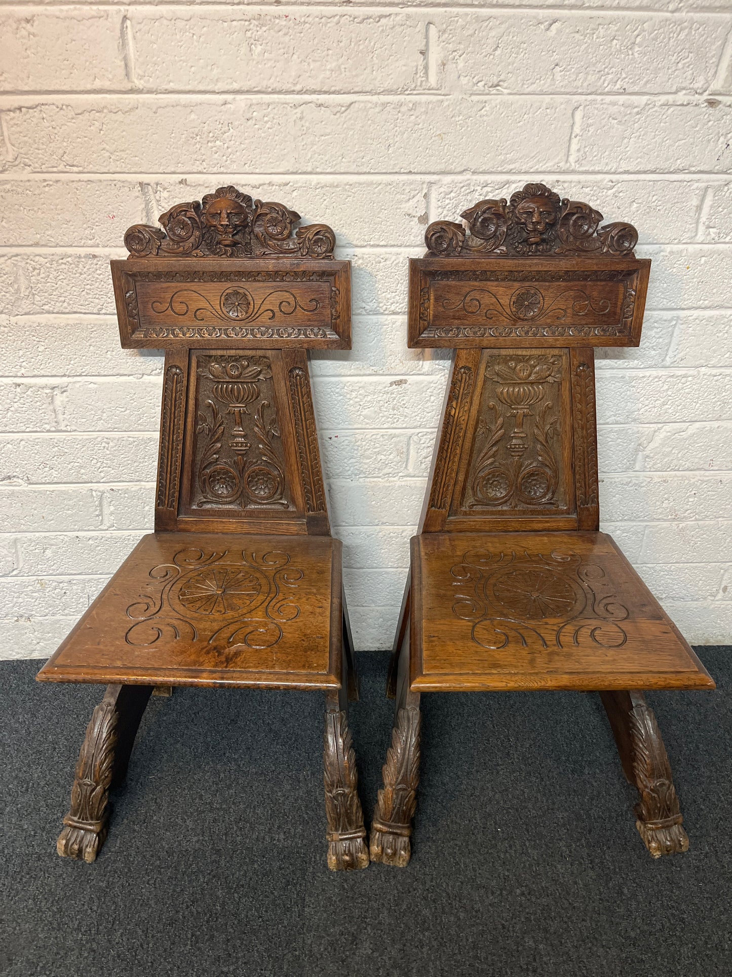 Ornate carved occasional kitchen chair (SET OF 2) 1325