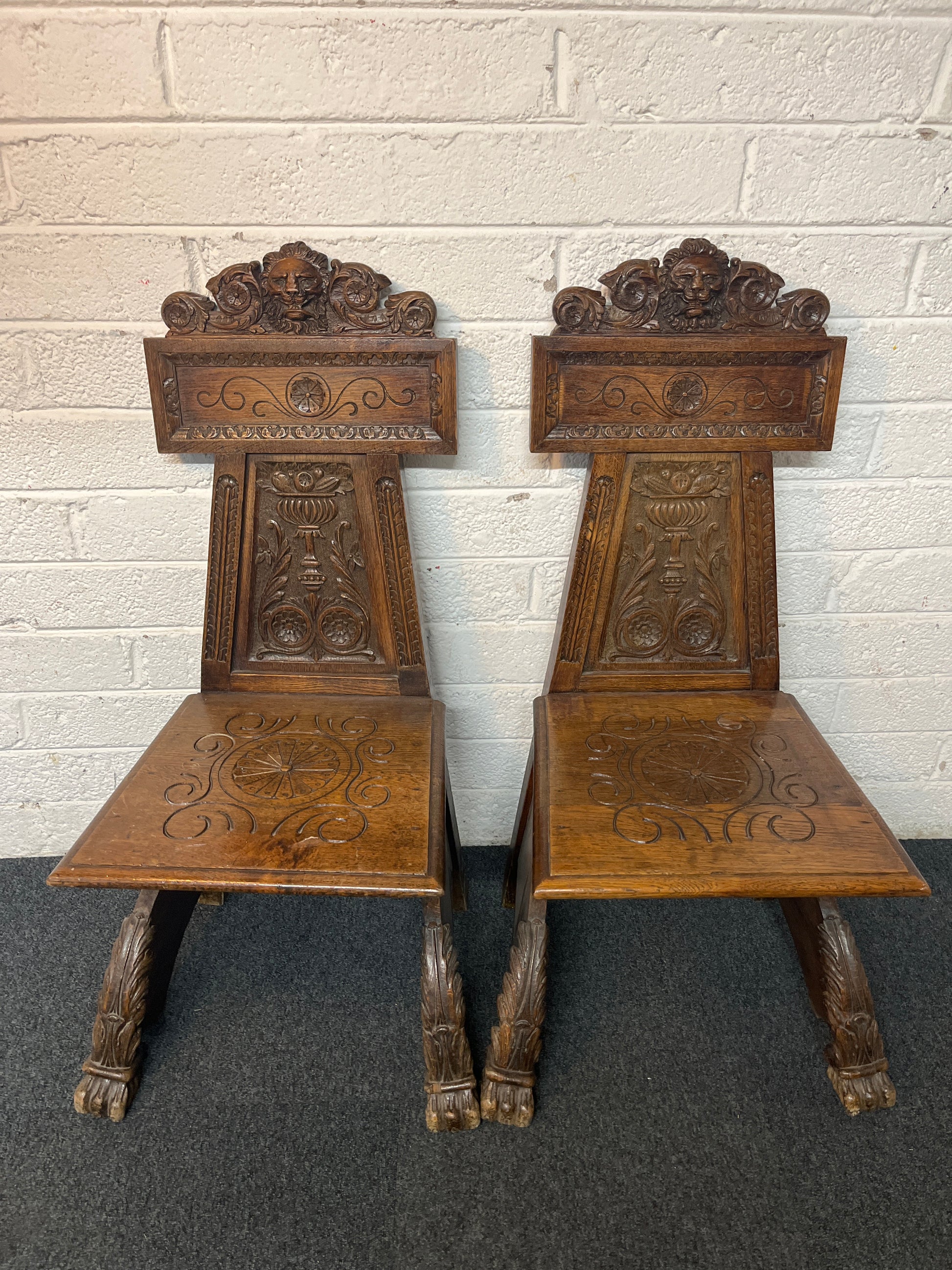 Ornate carved occasional kitchen chair (SET OF 2) 1325