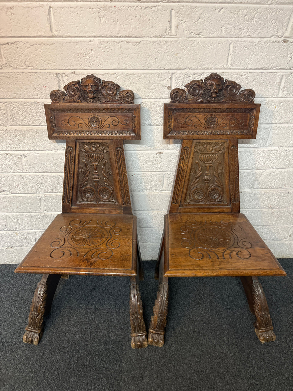 Ornate carved occasional kitchen chair (SET OF 2) 1325