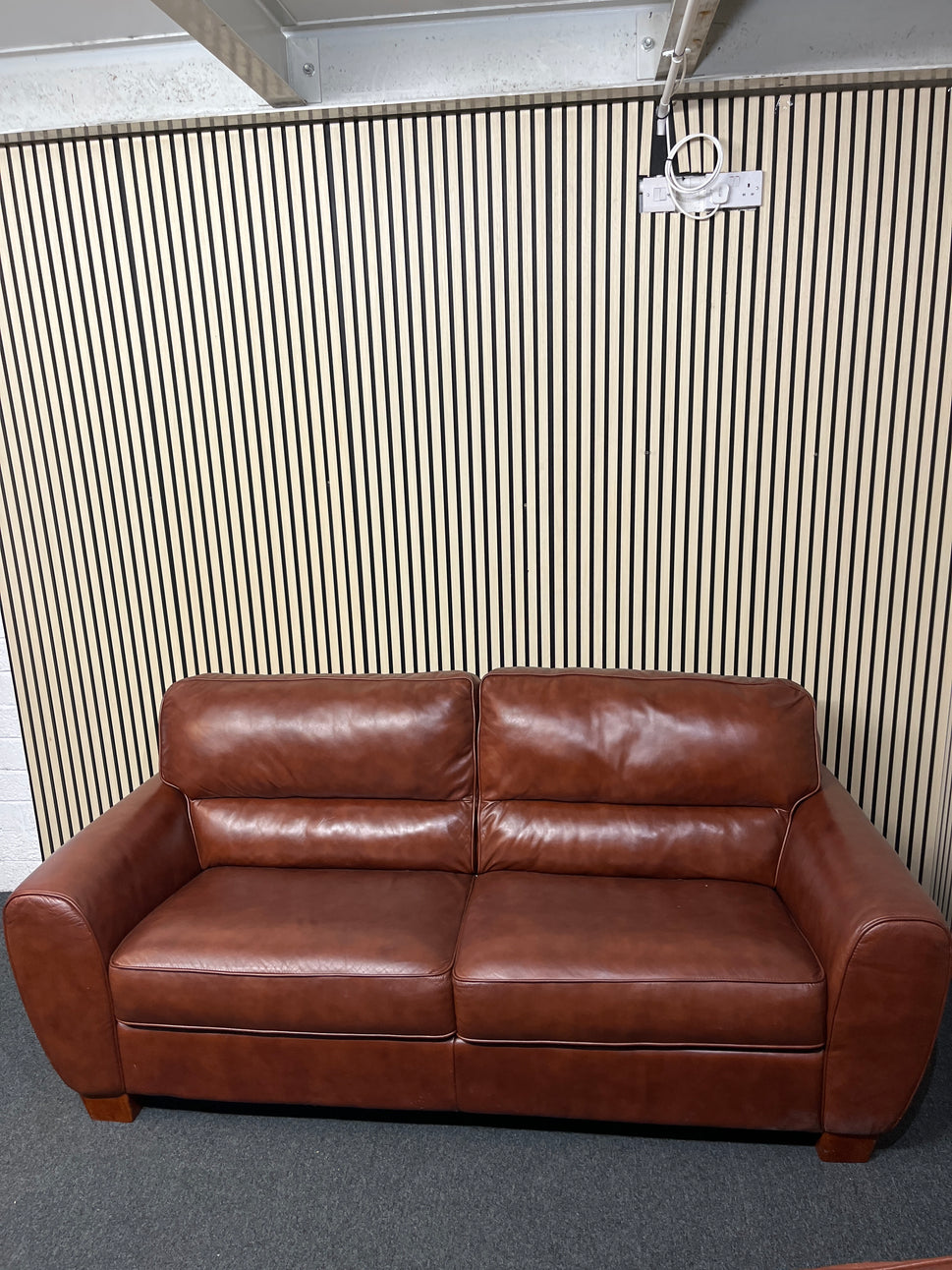 3+1+1+footstool tan leather sofa suite 2325