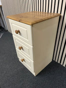 Switch Cream and pine 3 drawer bedside locker  3126 3 image