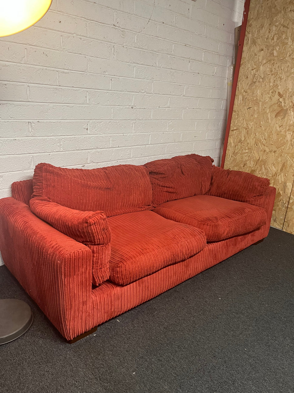 3+1 red corduroy fabric sofa suite 1325
