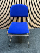 Switch Jive fabric stacking chair with solid frame in blue- no arms 3 image