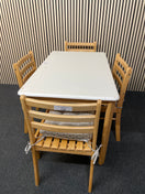 Switch Rubberwood small rectangular kitchen table with 4 no. matching chairs  1126 2 image