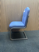 Switch Light blue fabric cantilever meeting chair, grey powder coated frame 3 image