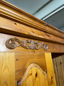 Large solid pine wardrobe featuring three doors and five drawers (207cm high 150 wide 57 deep )  44612