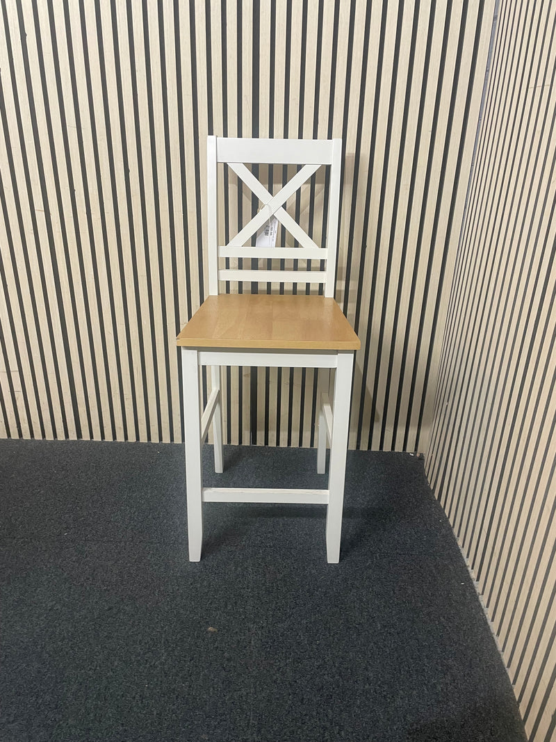 White and pine breakfast bar stool   44689