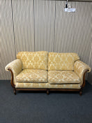 Switch Ornate mahogany framed 2 seater sofa with embossed floral fabric (Width 2 meters) 2425 2 image