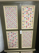 Switch Tall solid pine painted Orla Kiely design wallpaper 2 door 2 drawer wardrobe (H 189 x W 106 x D 58 cm) 3225 3 image