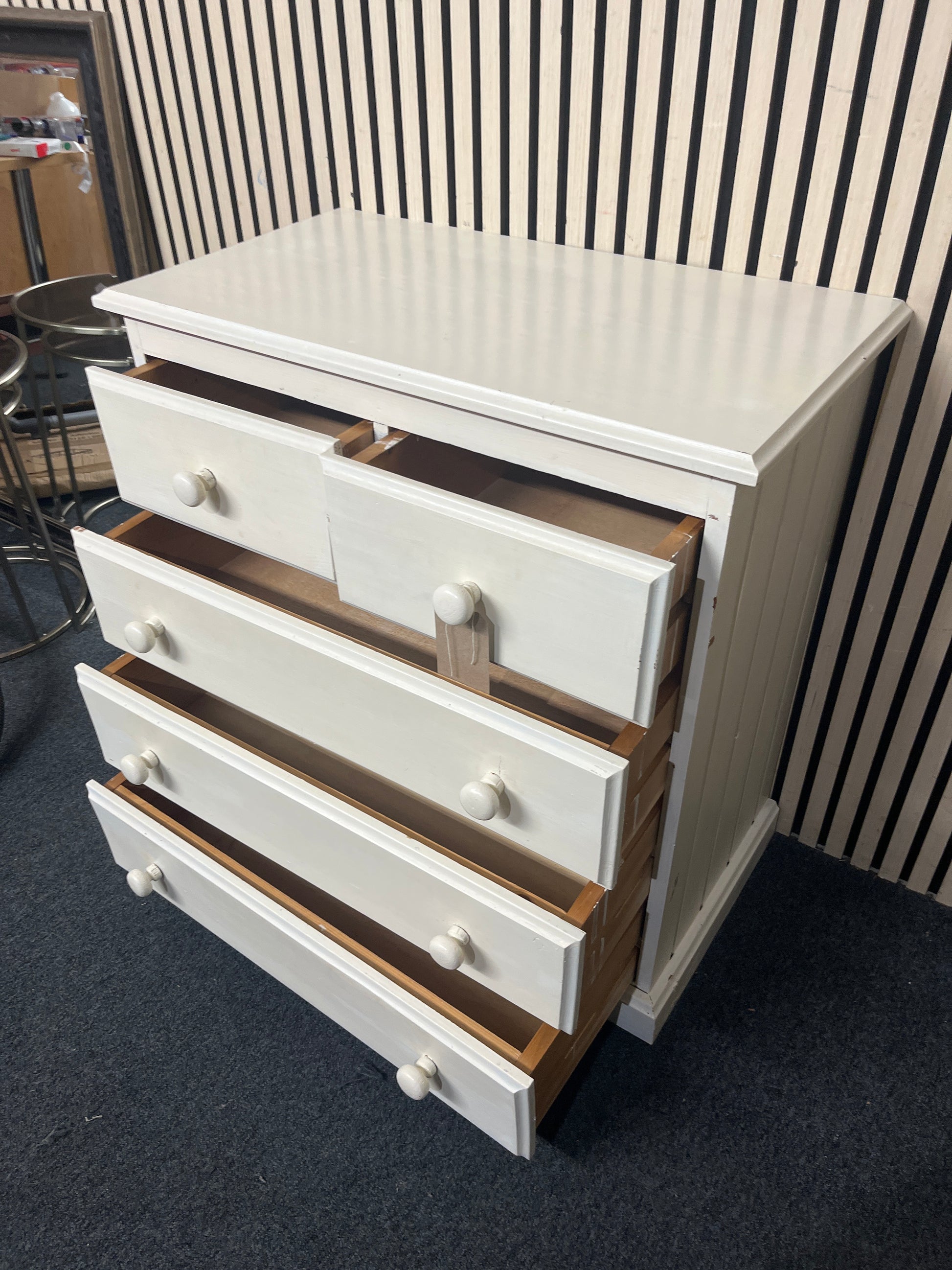 Cream 4+ 2 solid pine chest of drawers (H 83 x W 90 x D 46 cm) 43975