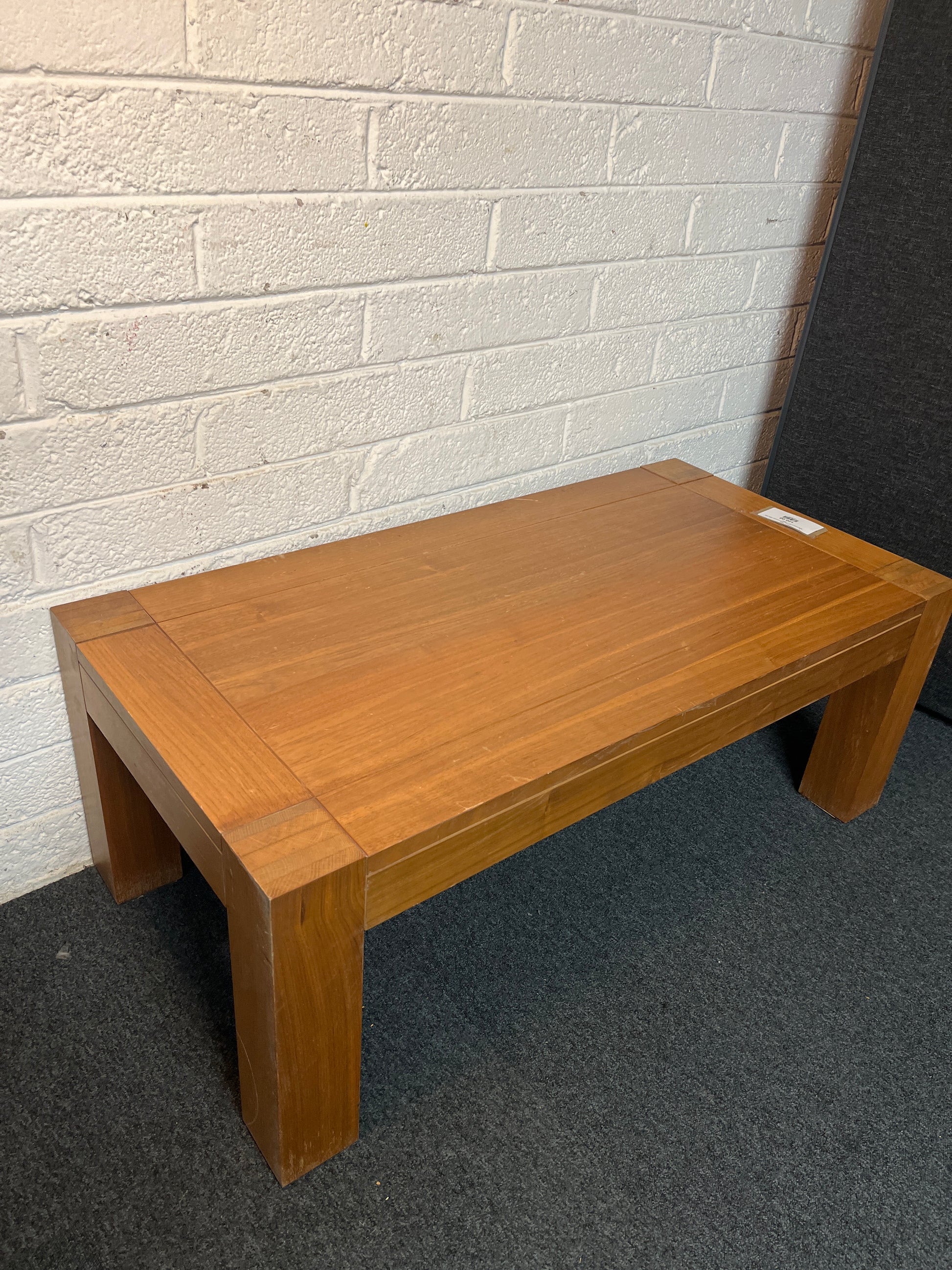 Solid hardwood dark stained low rectangular coffee table 2225