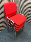 Switch Red fabric stacking conference chair with chrome frame 2 image