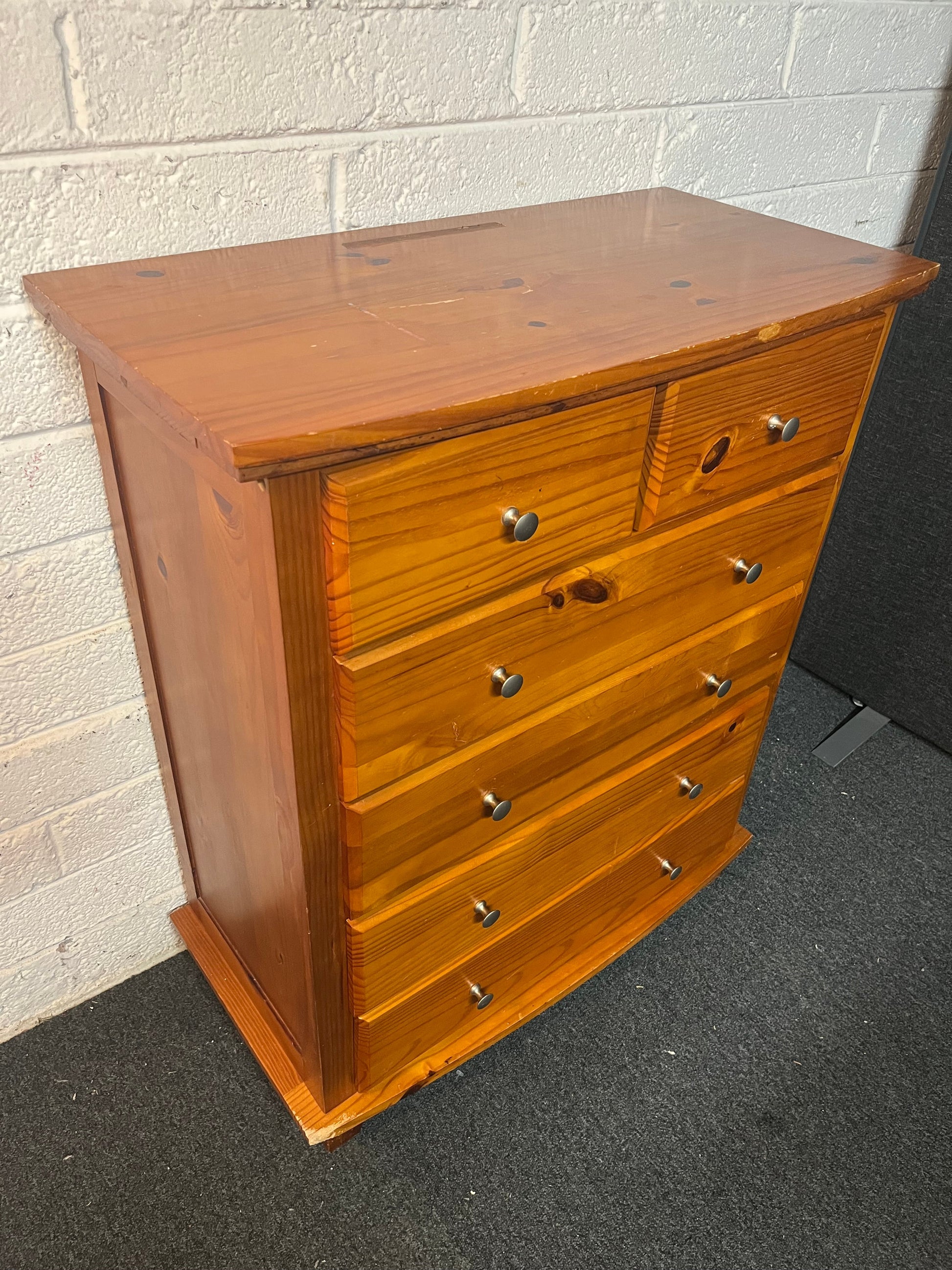 4+2 solid pine chest of drawers (H 97 x W 80 x D 42 cm ) 2225