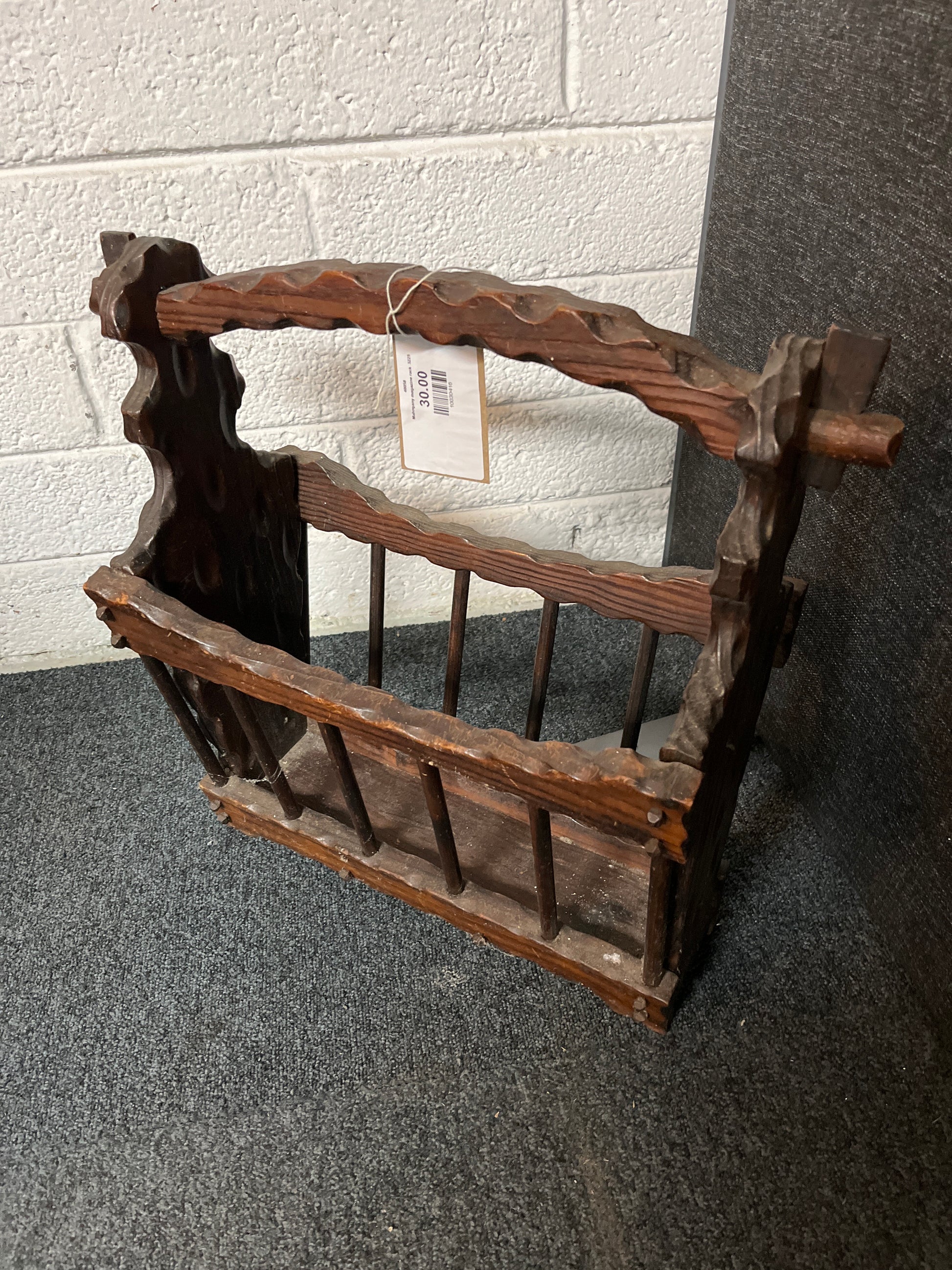 Mahogany magazine rack  3225