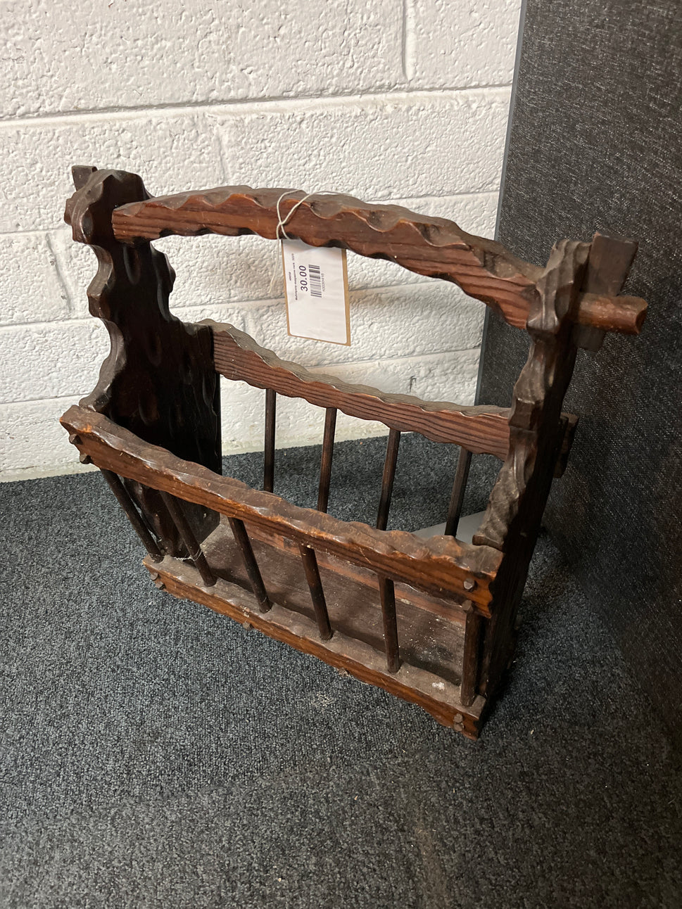 Mahogany magazine rack  3225