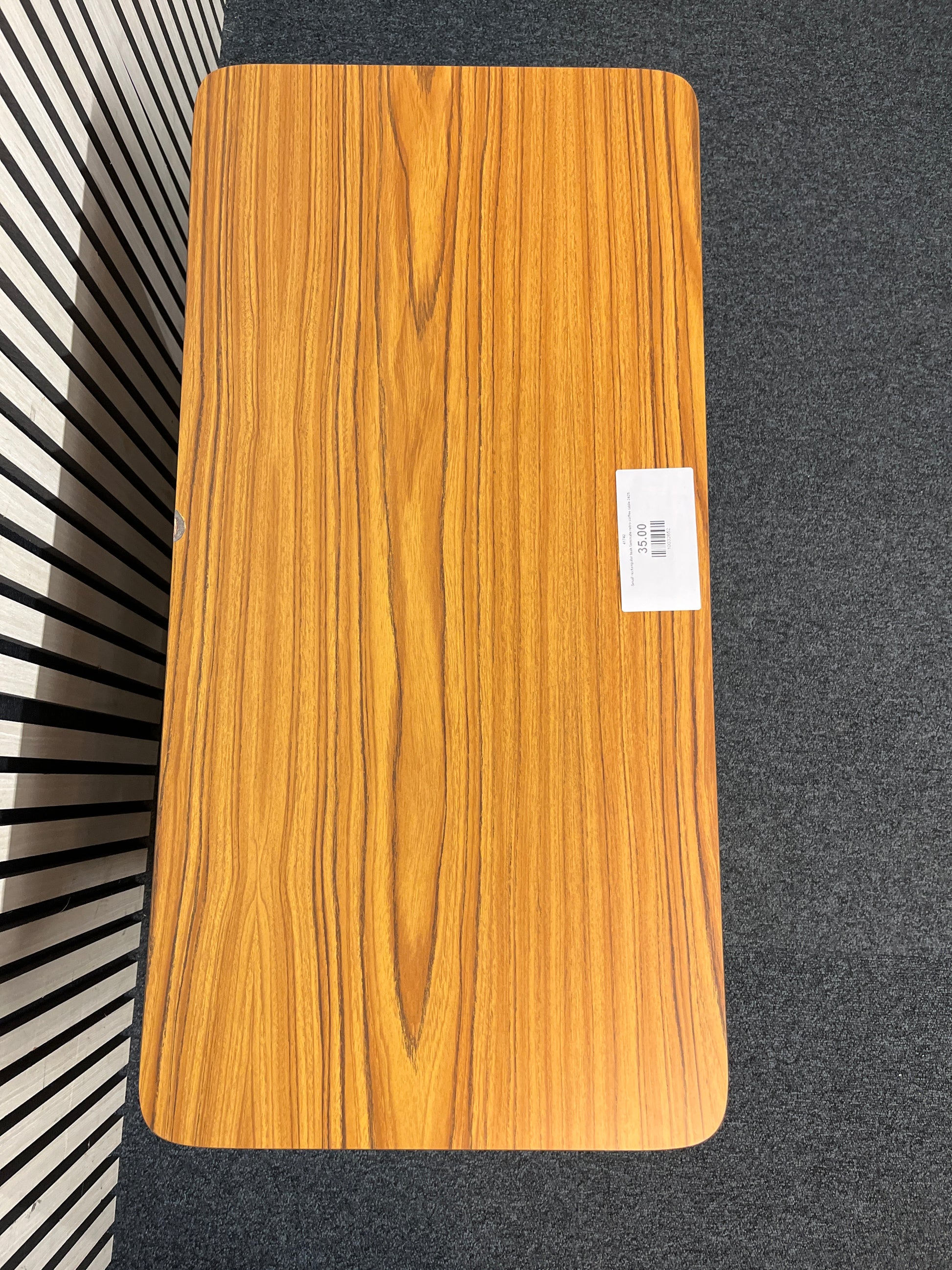 Small rectangular teak laminate retro coffee table 2425