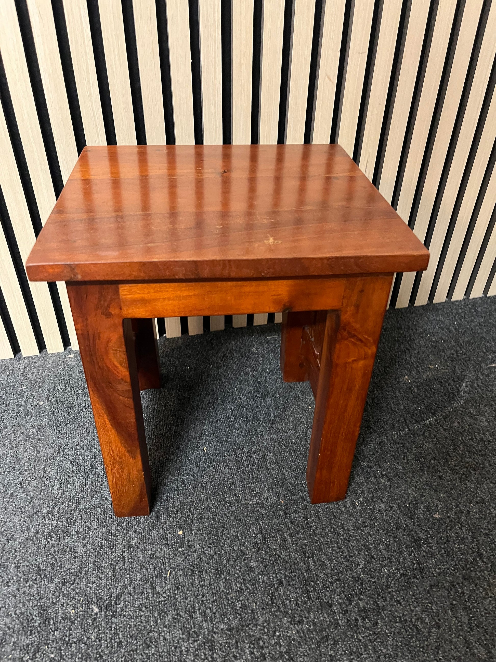 Square stained wood small side table  2325