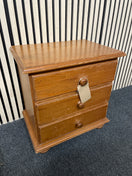 Solid pine 3 drawer bedside locker 54Hx50Wx36D  44540