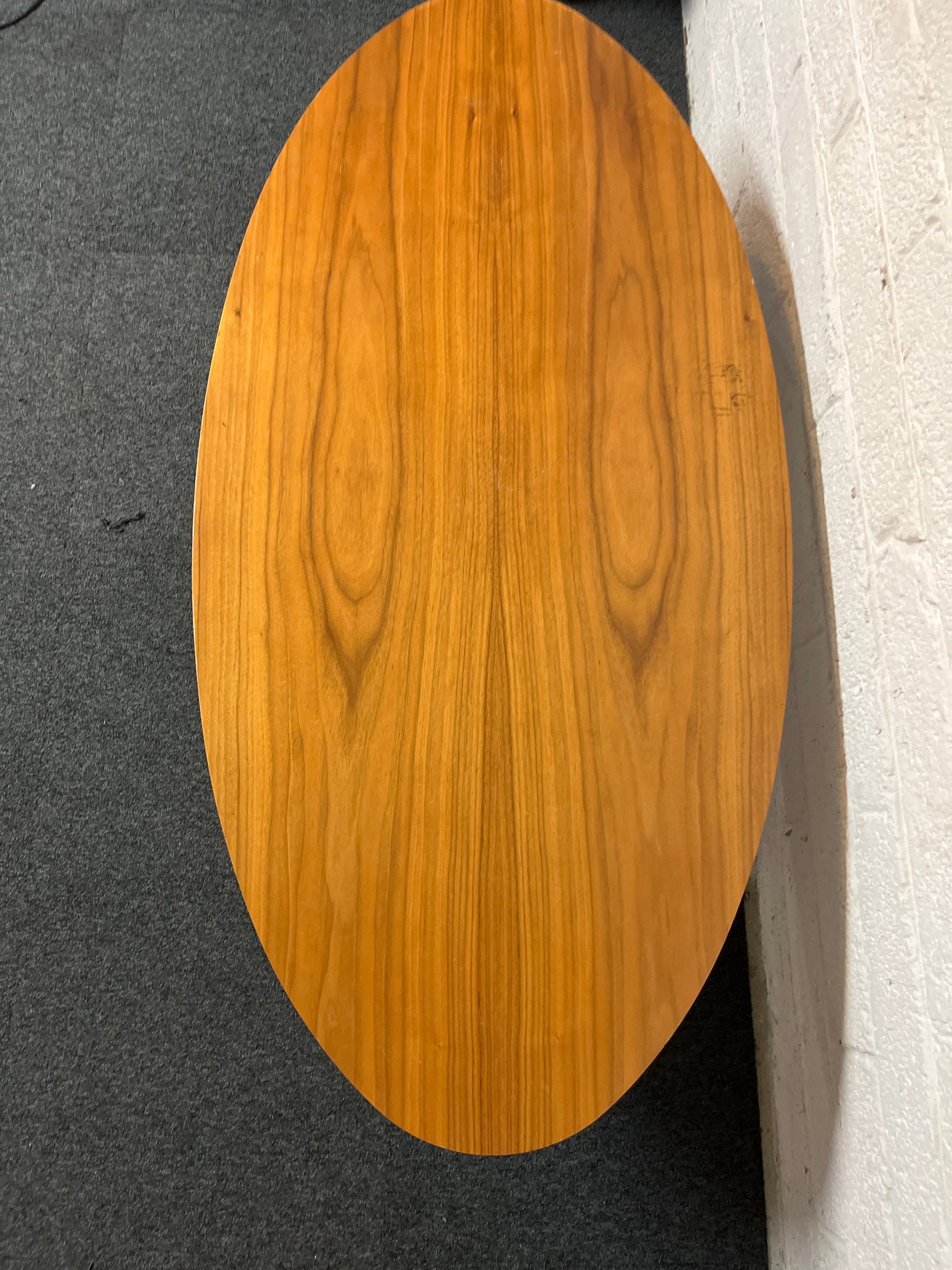Cherry low oval coffee table with grey metal frame (H 44 x W 135 x D 66 cm 1325