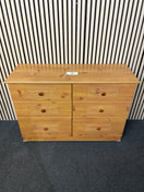 Pine laminate 6 drawer chest W113x40Dx82H  44460