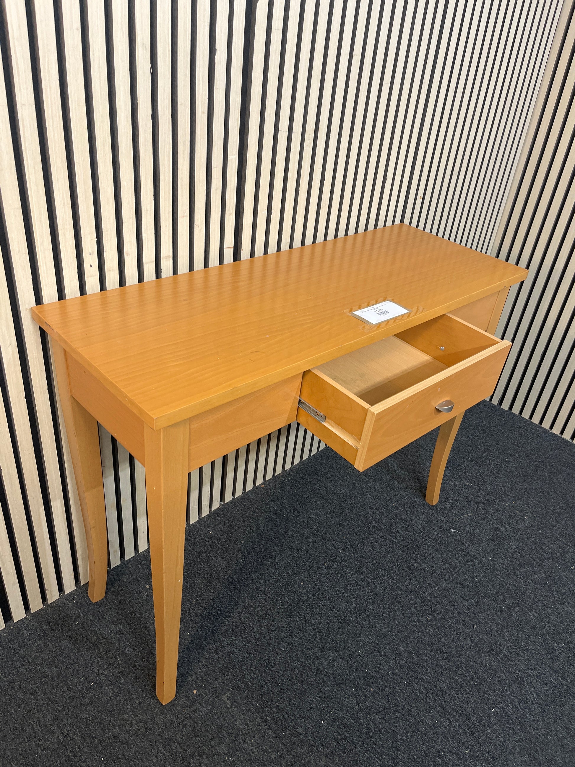 Beech laminate 1 drawer console table (H 76 x W 113 x D 38 cm)  44186